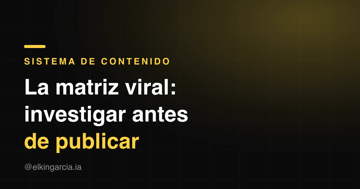 Cover Image for La matriz viral: el sistema que uso para investigar qué funciona en Instagram
