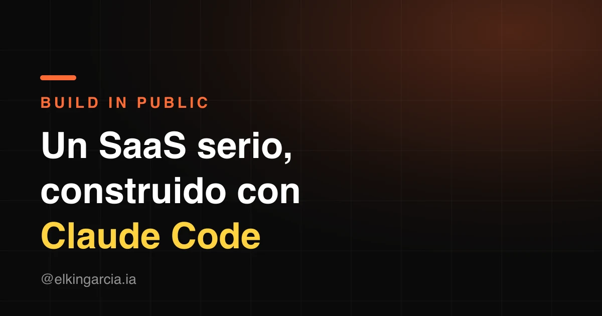 Cover Image for Cómo estoy construyendo un SaaS serio con Claude Code (sin ser ingeniero)
